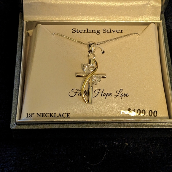 Timeless 18" Necklace Sterling Silver Cross - Picture 2 of 2